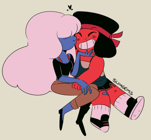 Anonymous said: Mind if you draw some ruby x sapphire? Ya know the cute stuff. Answer: !!