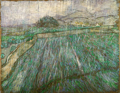 windypoplarsroom - Vincent van Gogh “Wheat Field in Rain” (1889)