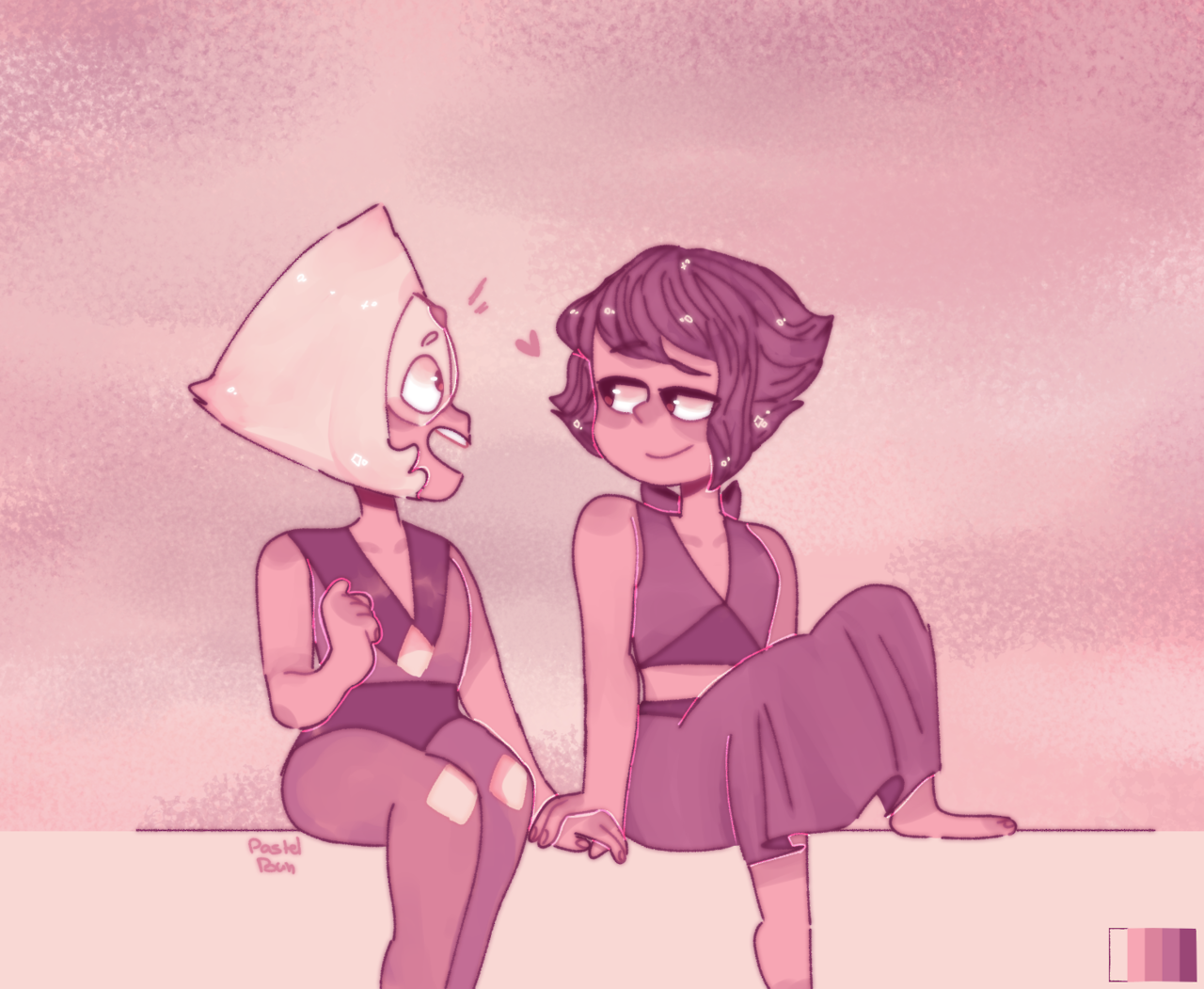 lapis listening to her gf in shades of pink (i dont have creativity for a good caption im sorry)