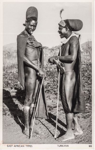 Two Turkana men, circa 1950 (Kenya)  >  Turkana...