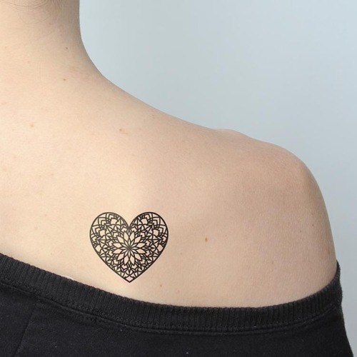 Heart shaped mandala temporary tattoo. Buy here >>>... heart;ornamental;mandala;love;temporary;sacred geometry