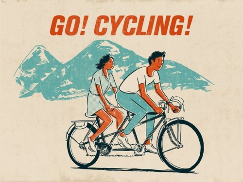 gurafiku:Japanese Illustration: Go! Cycling! Ryota Okamura....