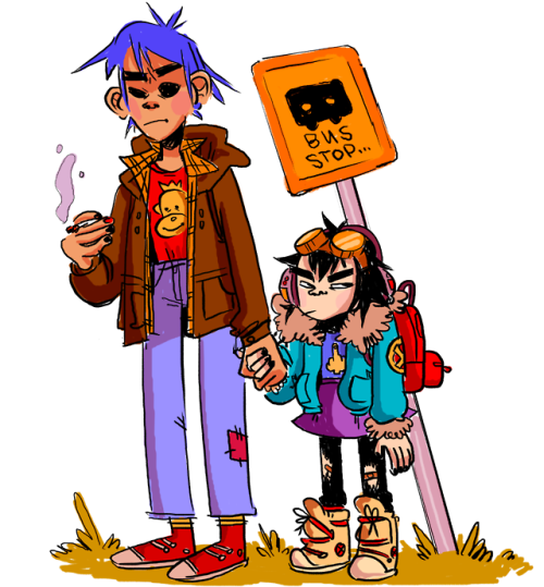 annahillart:dropping noodle off at the bus stop 4 skool;...