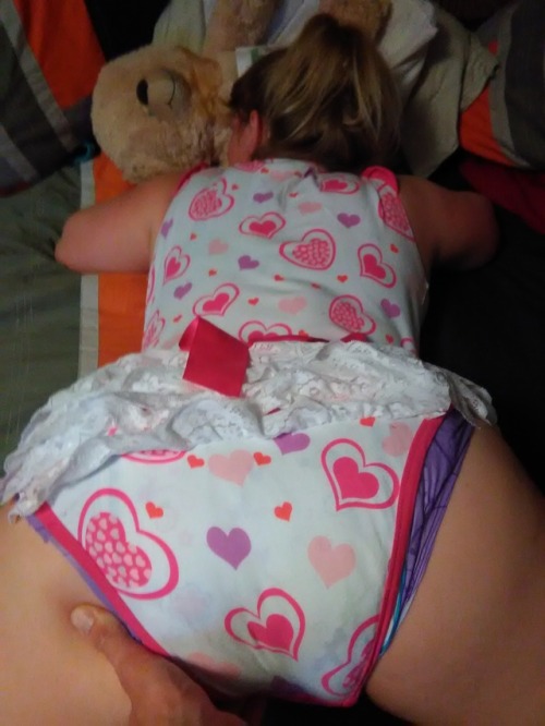 diaperedadventures16 - Now now baby. Let Daddy check your diaper.