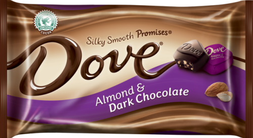 DOVE® PROMISES® Silky
Smooth Almond Dark
Chocolate
View Nutritional Information
Rainforest Alliance Certified™