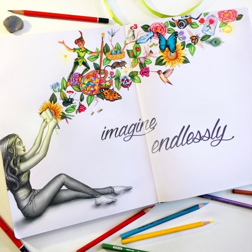 Imagine endlessly! Mixed media drawing. 