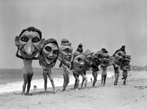 semioticapocalypse - Anonymous. Venice Beach Mardi Gras masks....