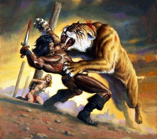 the-outer-topic - Conan vs sabertooth tiger - Bob Larkin