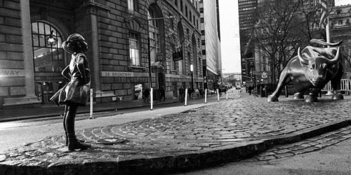 culturenlifestyle:The Fearless GirlThe Charging Bull statue,...