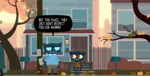 brunhiddensmusings - botgal - Night In The Woods is a fun game...