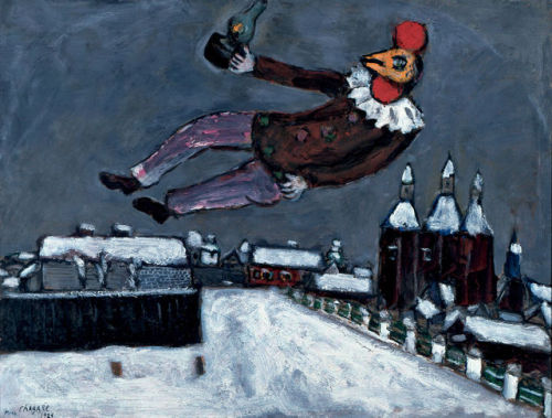 russian-avantgarde-art - Rooster Man Above Vitebsk, 1925, Marc...