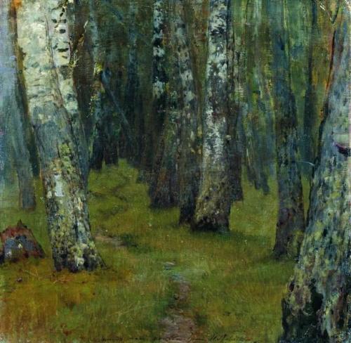 artist-levitan - Birches. Forest edge., Isaac...
