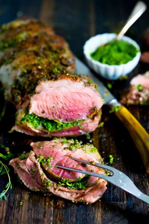 hoardingrecipes - Herb Crusted Leg of Lamb with Mint Gremolata