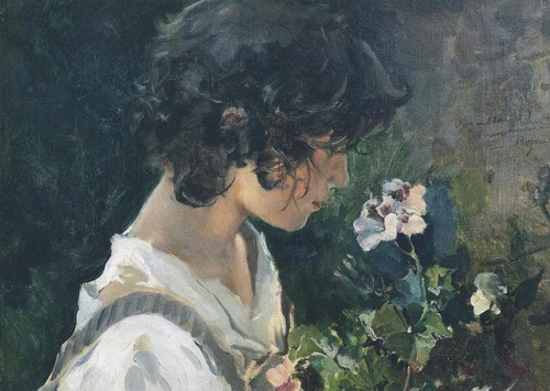 spoutziki-art - Italian Girl with Flowers by Joaquín Sorolla,...