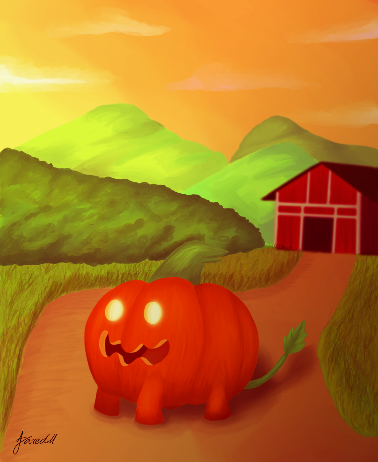 I noticed that painting of Pumpking I made a while ago was kinda blurry. So here is this one with better resolution