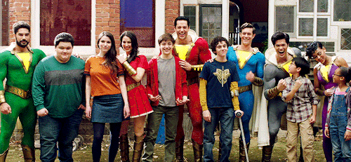 justiceleague - The Shazam Family cast on the set of Shazam!...