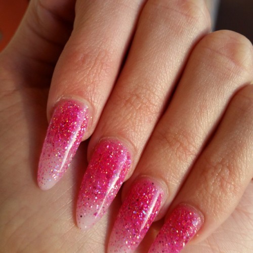 kylieboudoir - New nails - ) #nails #pink #glitter #beauty...