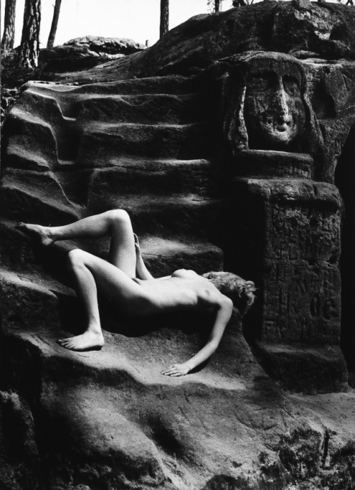 semioticapocalypse - František Dostál. Nude on the stairs....