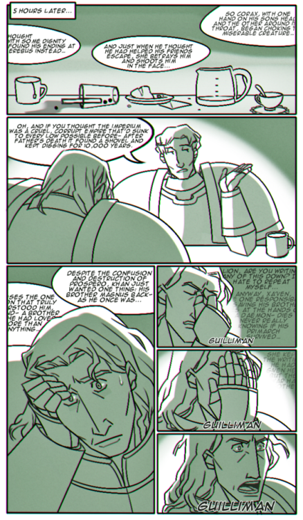 warhams40k - a comic of Guilliman’s attempt to get (whats left of)...