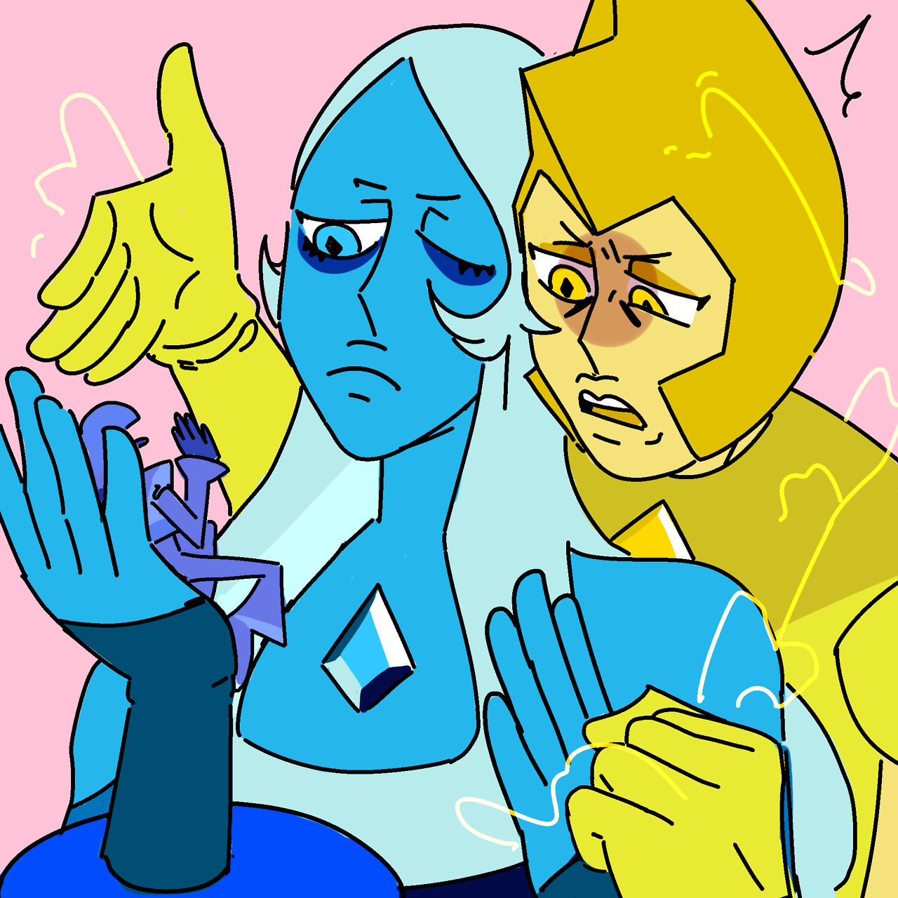 Commission Open during the weekend/ Ruth Figueroa/ 19 year old/ self taught artist/ I love Yellow and Blue diamond 💛💙
