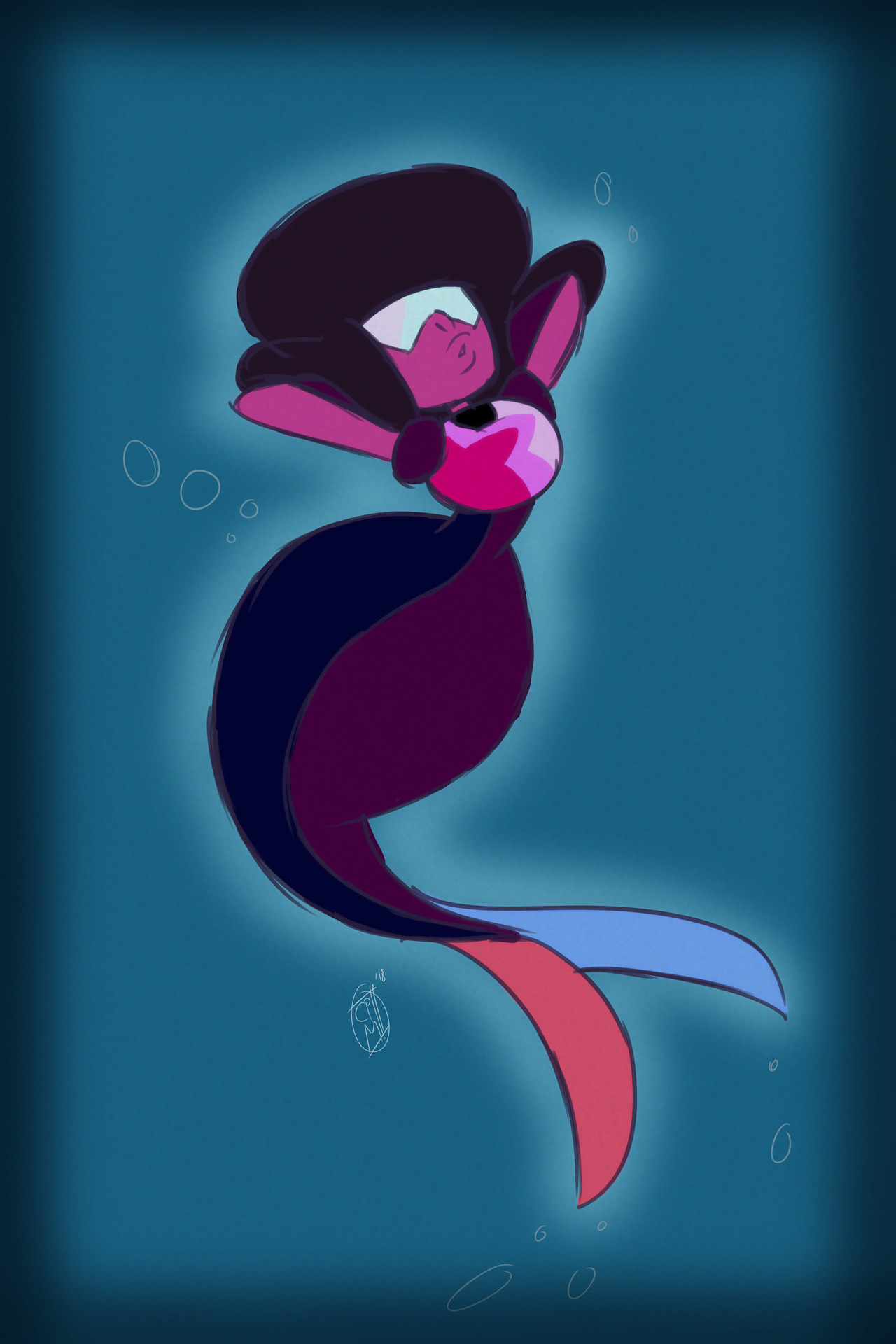 #Mermay2018 Day 7 Super late on this one, but heres Garnet from Steven Universe in mermaid form.