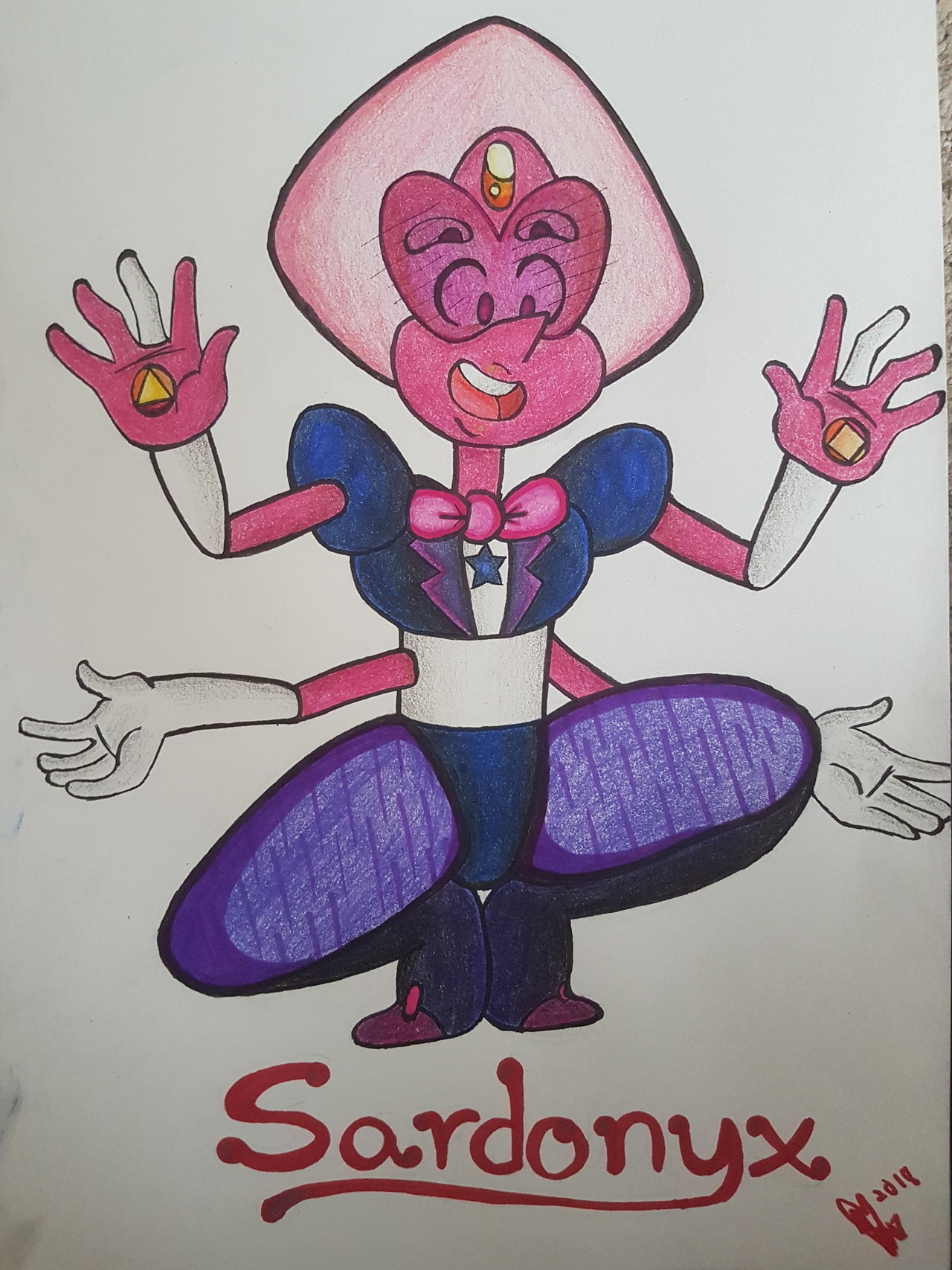 GOOOOOD EVENING EVERYBODY!! Yup, @stevenuniverseappreciation Cause it’s my new obsession Probably my favorite fusion by far Anyways, hope you like this little doodle of the love sardonyx...
