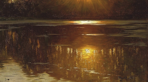 oarv - spoutziki-art - Peder Mønsted - Sunset over a forest...