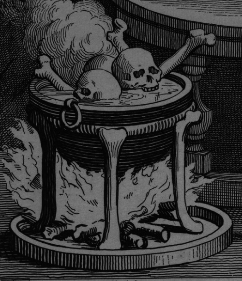 chaosophia218 - William Hogarth - Skulls in a Cauldron, “The...