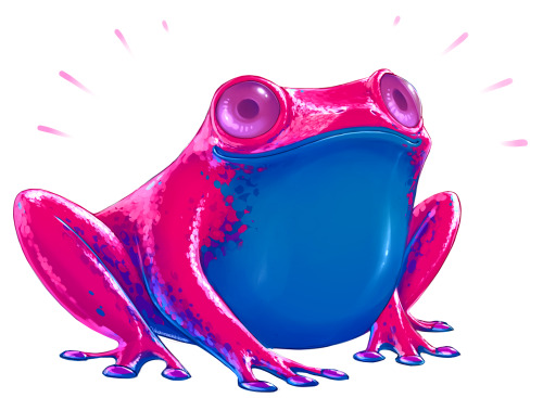 nuka-rockit:made A Frog with the bi flag colors!! since...
