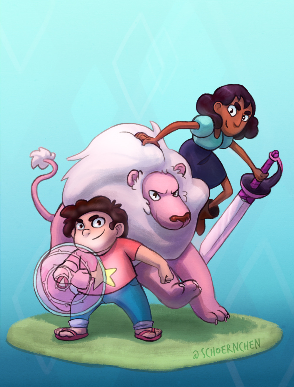 Back to Steven Universe. I love this trio. I love how uncomplicated and natural the relationship between Connie and Steven is. They got their problems from time to time, but they work it out, as one...
