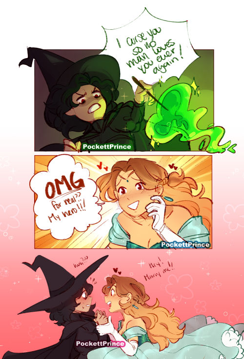 pockettprince:so a witch curses a princess that wronged her...