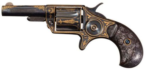 Gold and silver inlaid Colt New Line revolver, manufactured in...