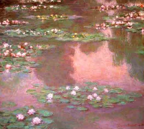 goodreadss - Water Lilies, Pink - Claude Monet