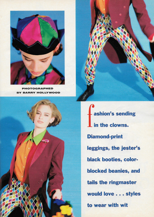 justseventeen - September 1991. ‘Fashion’s sending in the clowns.’