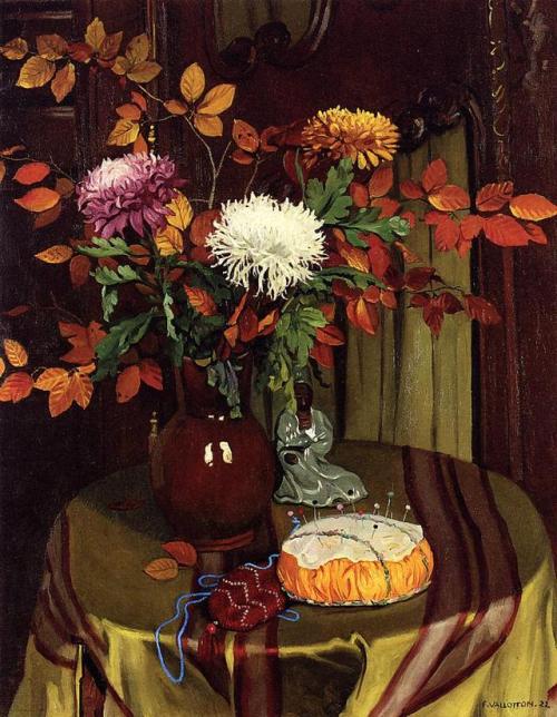 Chrysanthemums and Autumn Foliage, Felix VallottonMedium - ...
