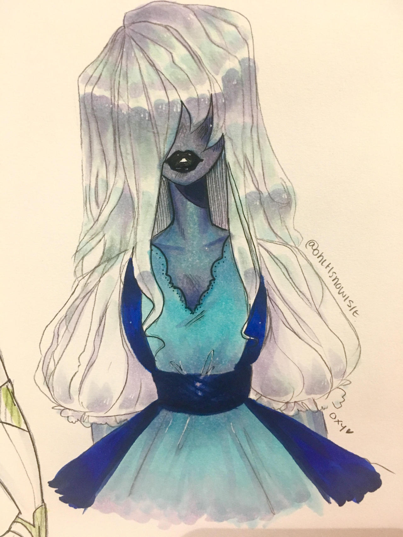 Anonymous said: Sapphire from Steven Universe? Answer: Sapphire! I’m so glad someone suggested my favourite gem :D