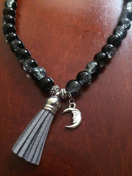 quintessablessings - Black and silver pagan prayer bead necklace...