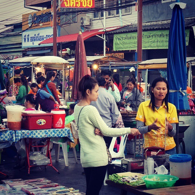 Night market craziness in Phimai, where you can try a million different Thai foods. #yummy #thailand
