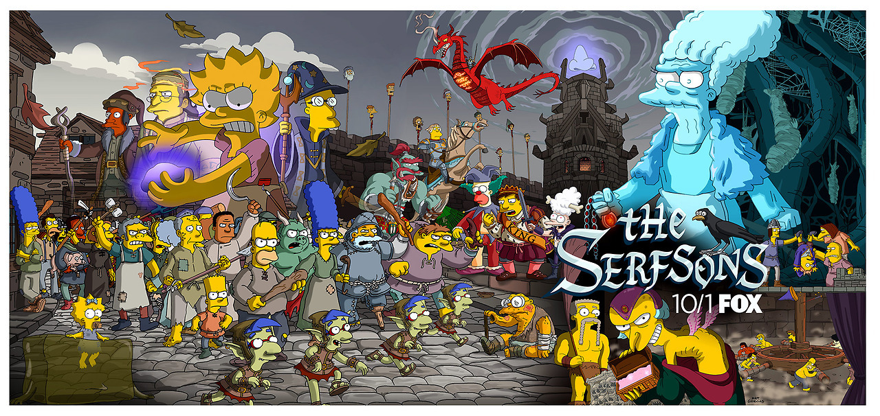 The Simpsons paying homage to Game of Thrones in a 2017 parody of the fantasy-drama, titled The Serfsons.