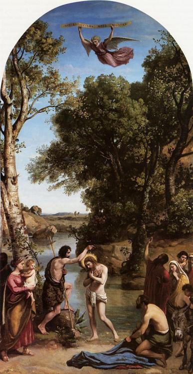 artist-corot:The Baptism of ChristMedium: oil,canvas