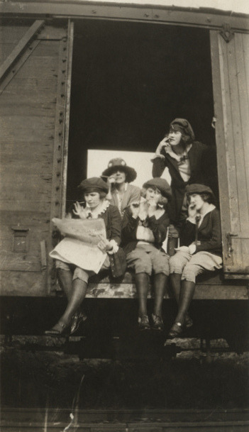 vintageeveryday - Smoking girls on the train.
