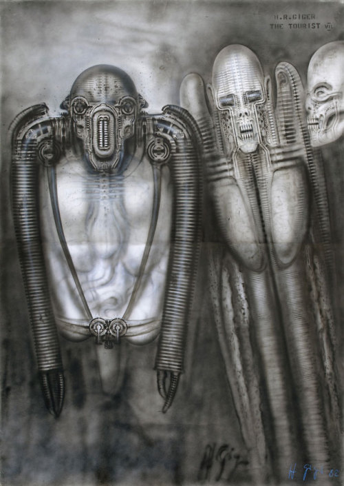 vintagegeekculture - H.R. Giger’s concept art for “The Tourist,”...