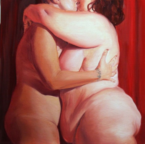 theartofobesity - Susie Kissing Sally by Virginia artist Susan...