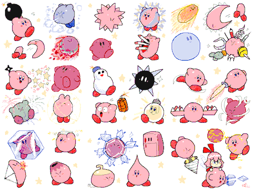 k-eke - Illustrated all of Kirby’s transformations from Kirby 64...