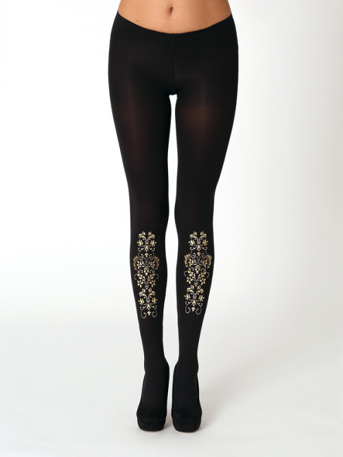 The Virivee Ornament Tights from the  Black & Gold...