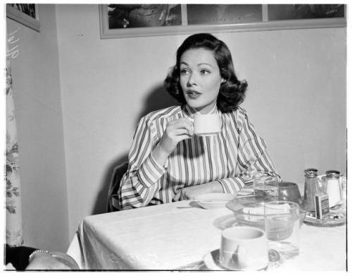 barcarole - Gene Tierney during an interview at her home in...