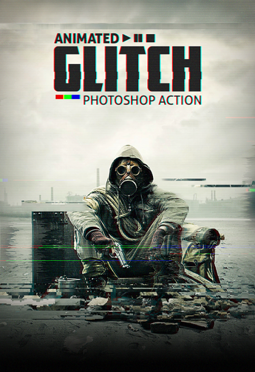 graphicdesignblg - Animated Glitch - Photoshop ActionThis...
