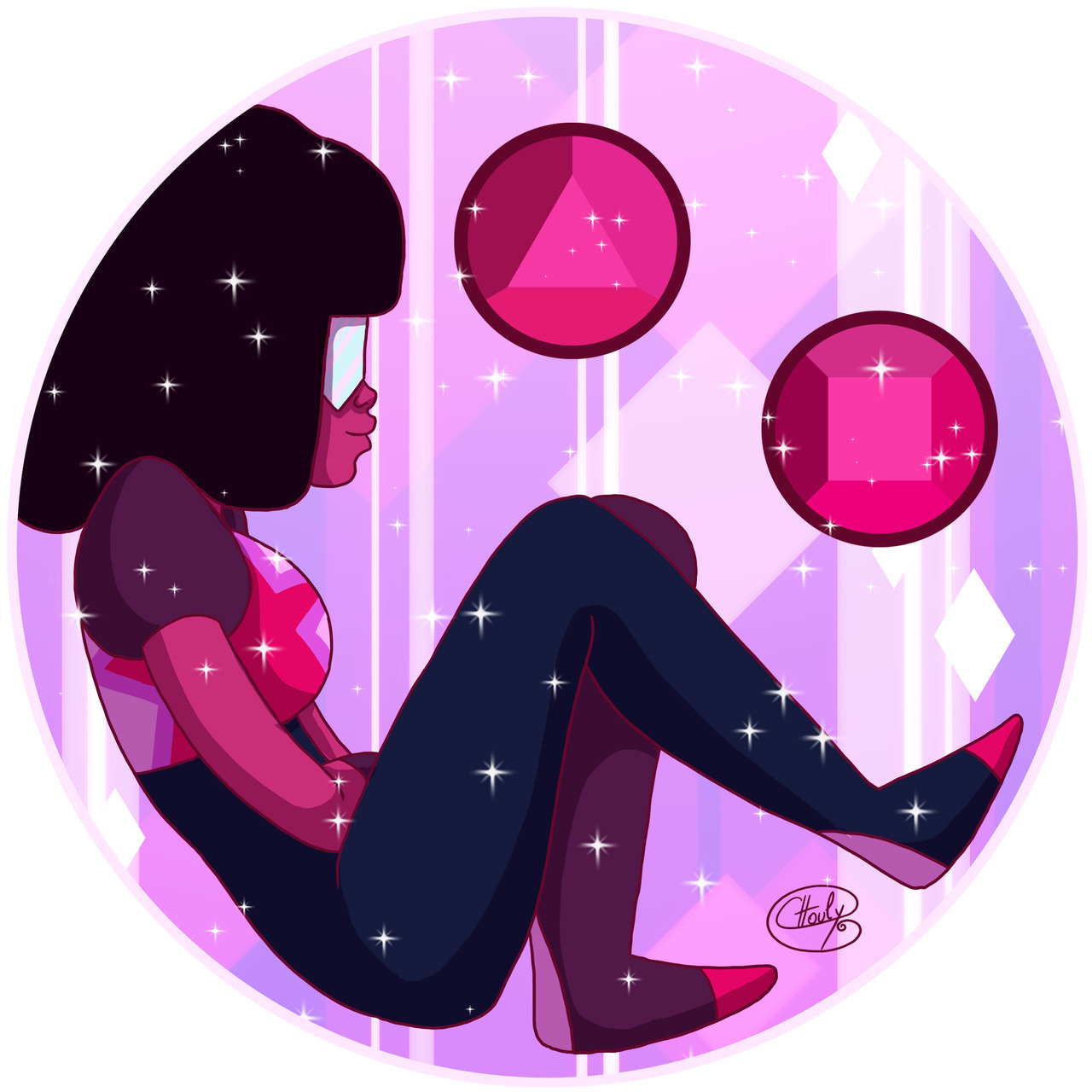 I prepare a new little something for Japan expo with the Crystal Gems. Hope the finish will be good