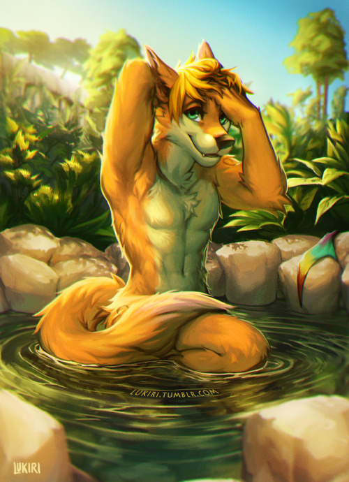lukiri - [Outdoor Bath]— YCH for furrywolflover / wolfyhero @...