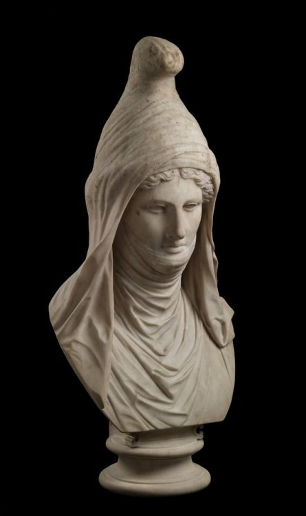 ancientpeoples:Marble BustRoman AD 1 - 160 Draped marble...